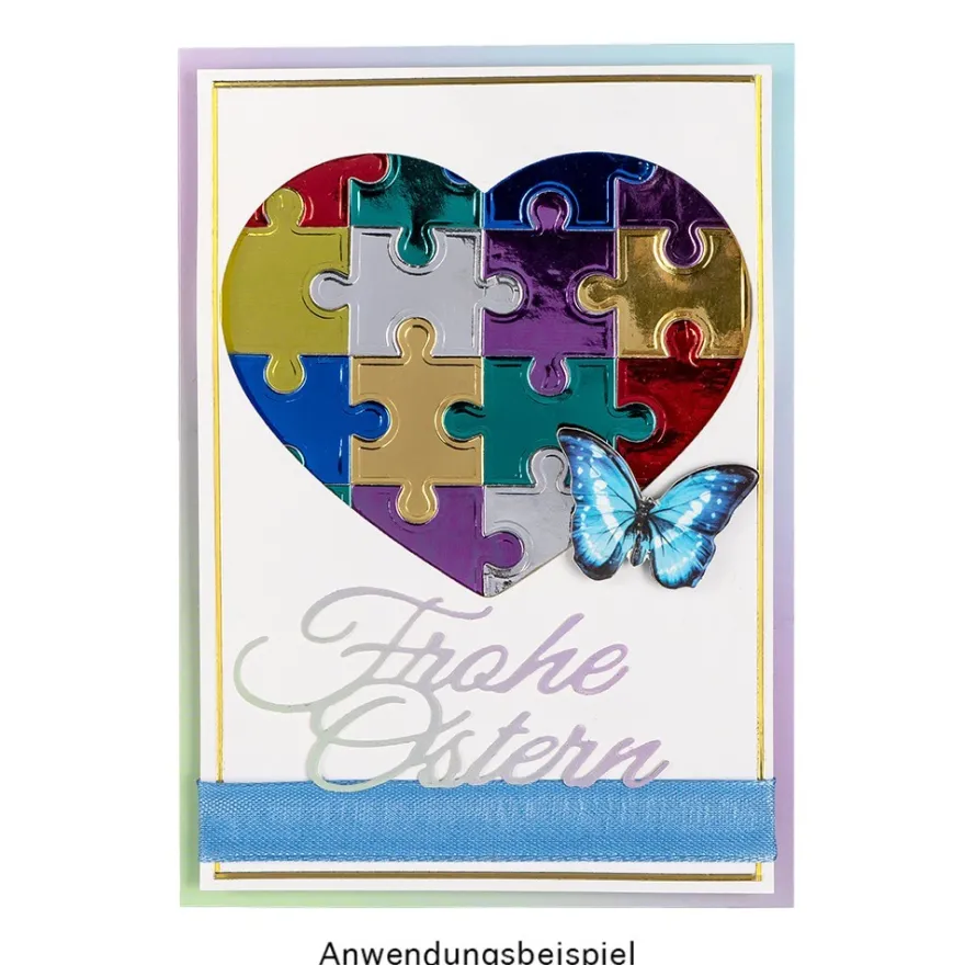 Stanzschablonen, Herz & Puzzle-Herz, 2 Stück