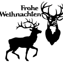 Stanzschablonen, Hirsche & Frohe Weihnachten, 4 Stück