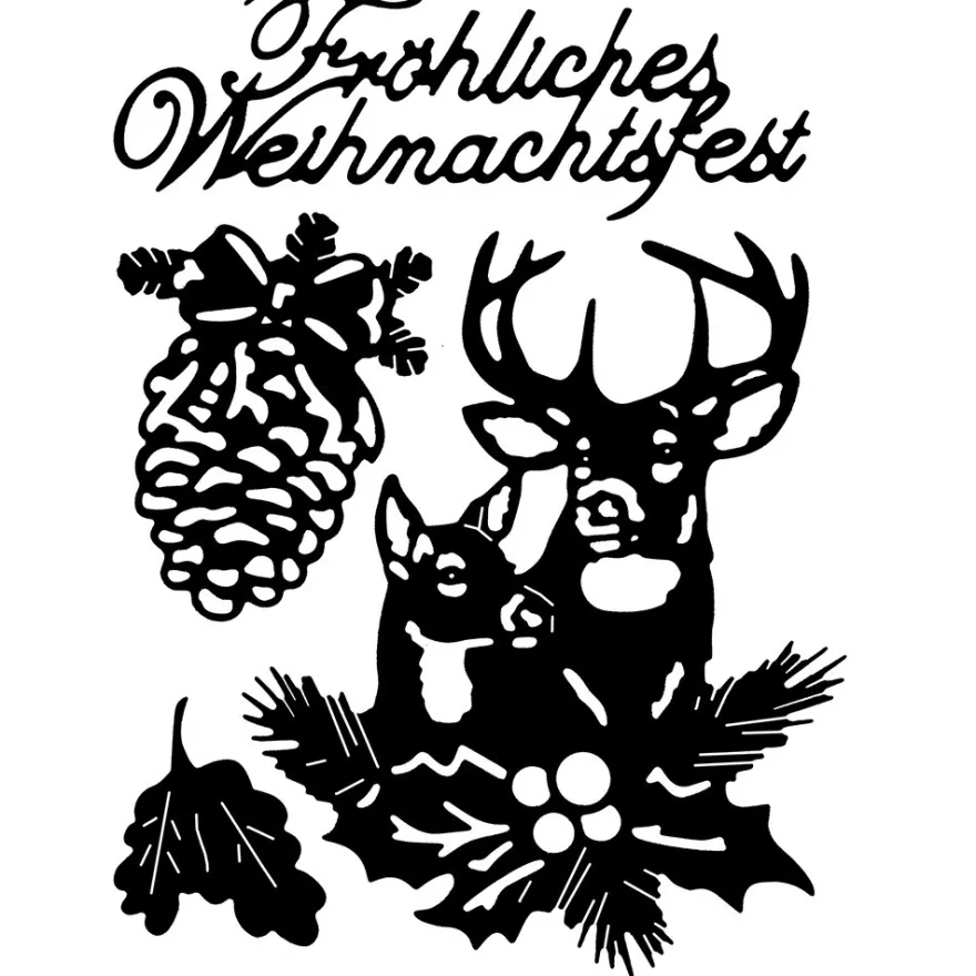 Stanzschablonen, Hirschköpfe & Floristik, 4 Stück