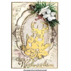 Stanzschablonen, Hirschköpfe & Floristik, 4 Stück