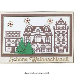 Stanzschablonen, Häuser, Tannen & Schneeflocken, 7 Stück