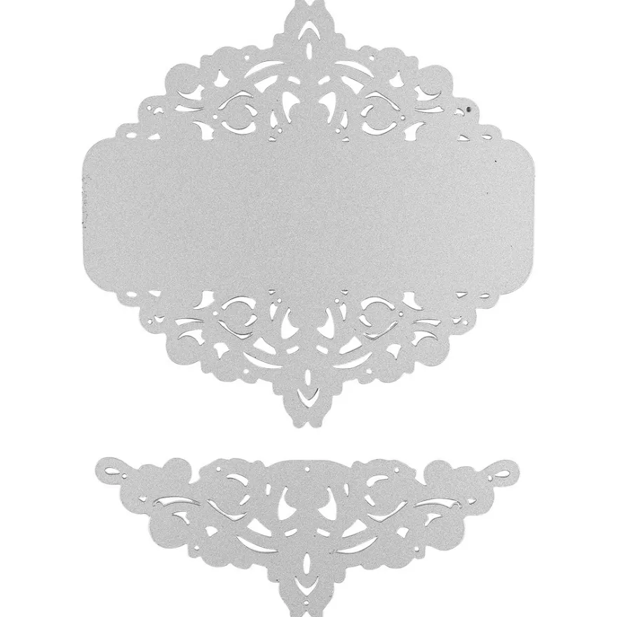 Stanzschablonen, Kartenaufleger Ornament 1, 9,7cm x 9,3cm, 9,4cm x 3,6cm, 2 Stück