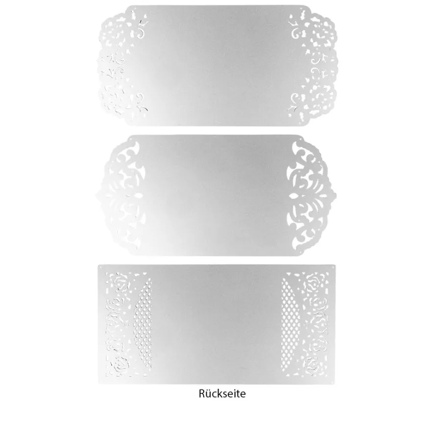 Stanzschablonen, Klappkarten, 19cm x 9,4cm, 3 Stück