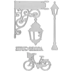 Stanzschablonen, Laterne & Fahrrad, 4 Stück