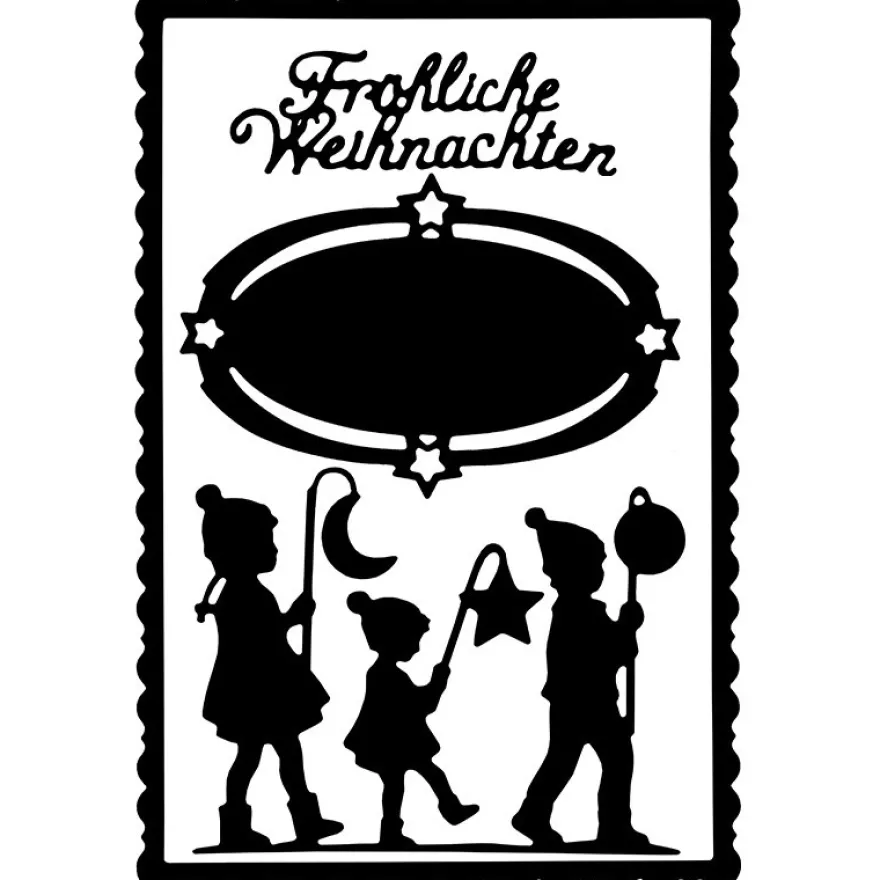 Stanzschablonen, Laternenkinder & Fröhliche Weihnachten, 4 Stück