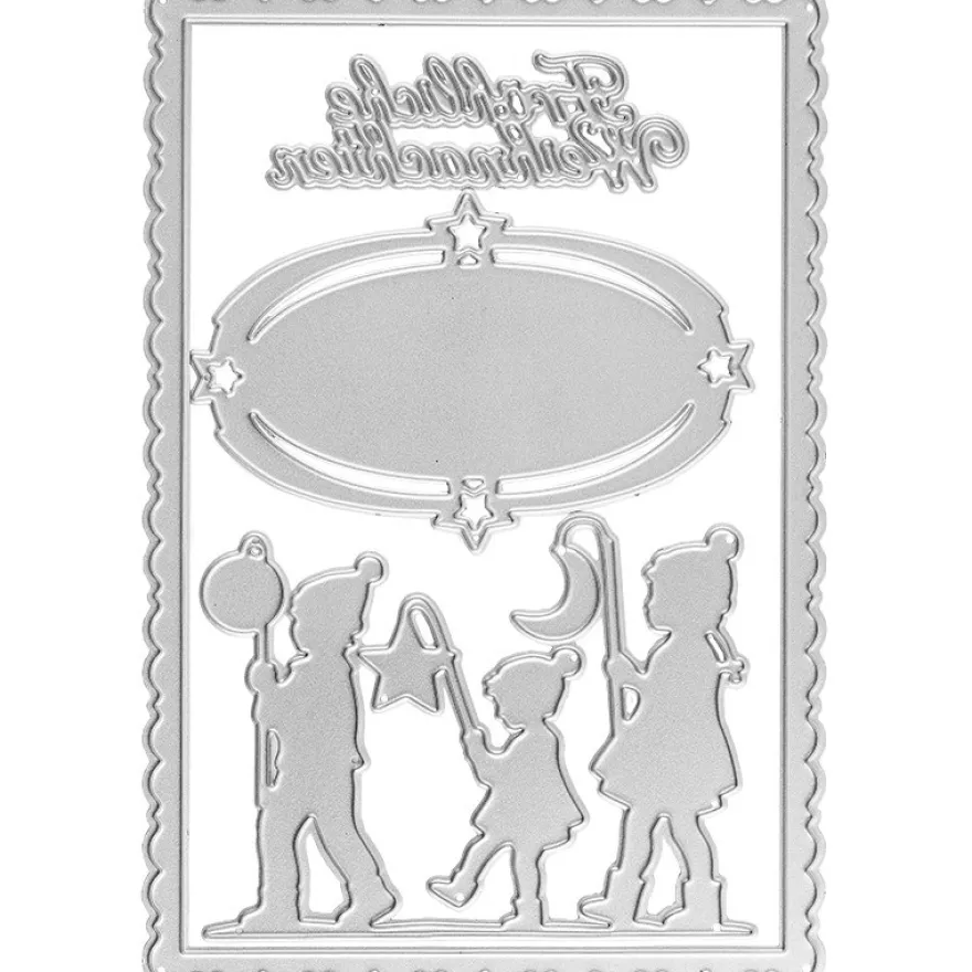 Stanzschablonen, Laternenkinder & Fröhliche Weihnachten, 4 Stück