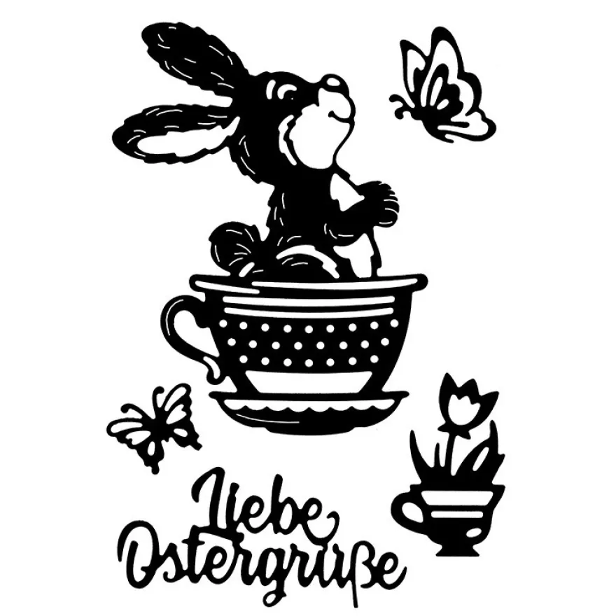 Stanzschablonen,Liebe Ostergrüße, 5 Stück