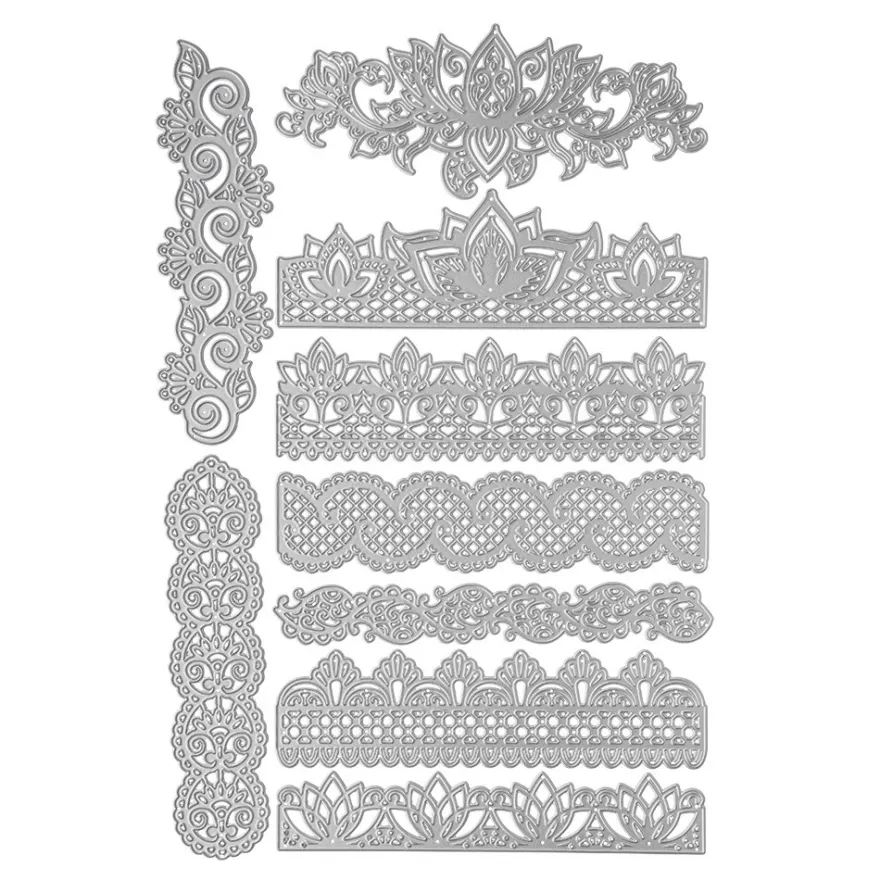 Stanzschablonen, Lotus-Bordüren & Ornamente, 9 Stück
