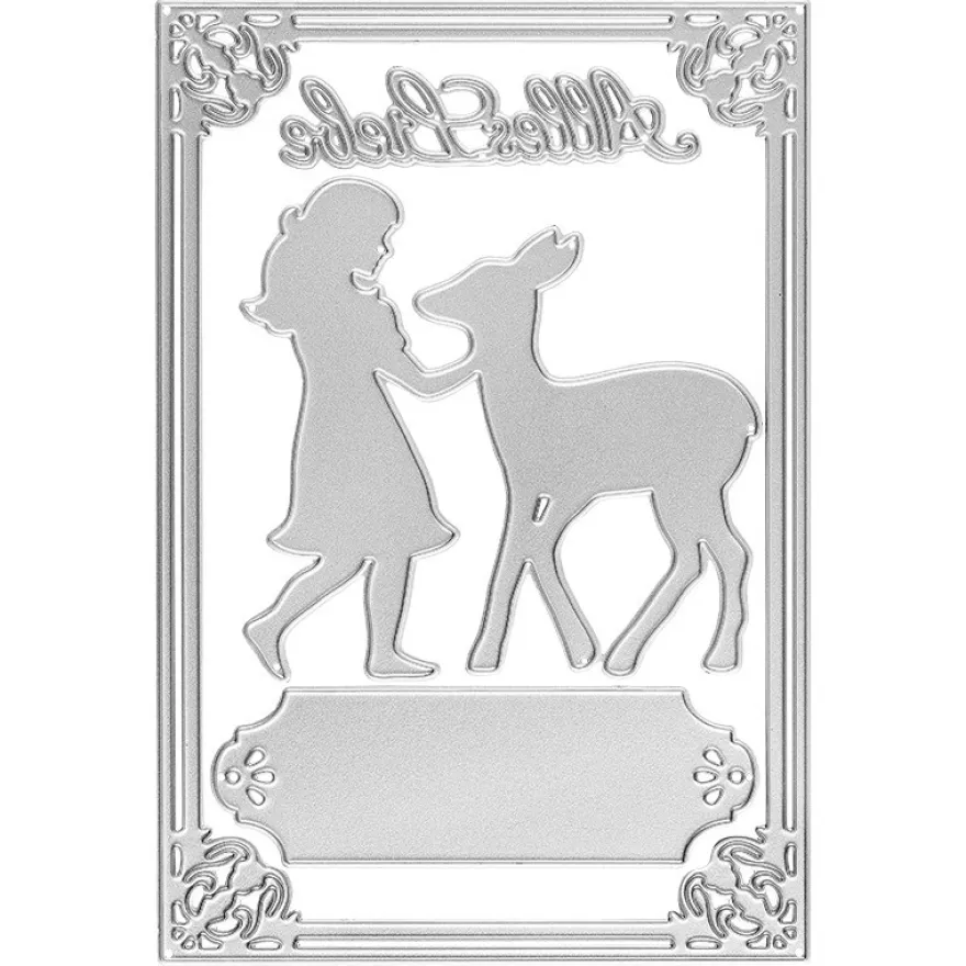 Stanzschablonen, Mädchen mit Kitz & Alles Liebe, 4 Stück