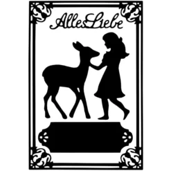 Stanzschablonen, Mädchen mit Kitz & Alles Liebe, 4 Stück