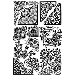Stanzschablonen, Ornamentale Zierecken, 15 Stück
