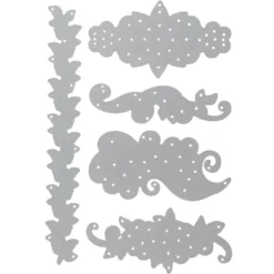 Stanzschablonen, Ornamente, 5 Stück