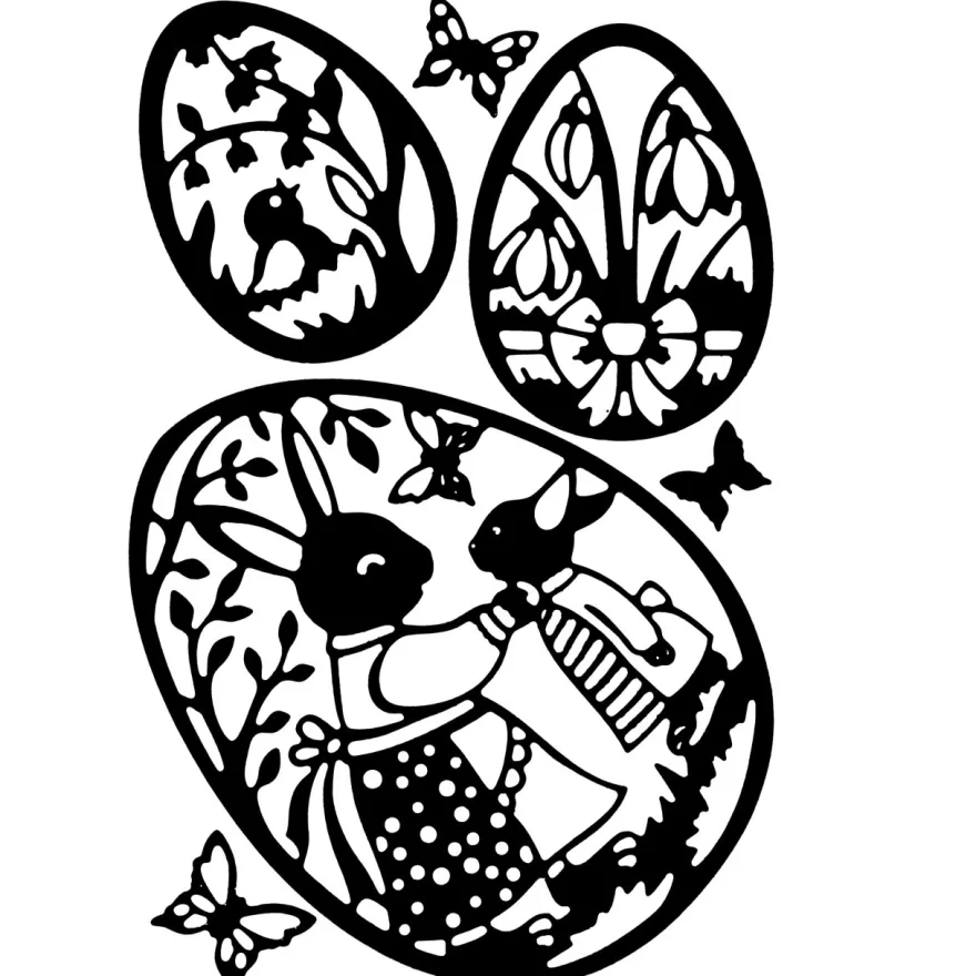 Stanzschablonen, Ostereier & Schmetterlinge, 6 Stück