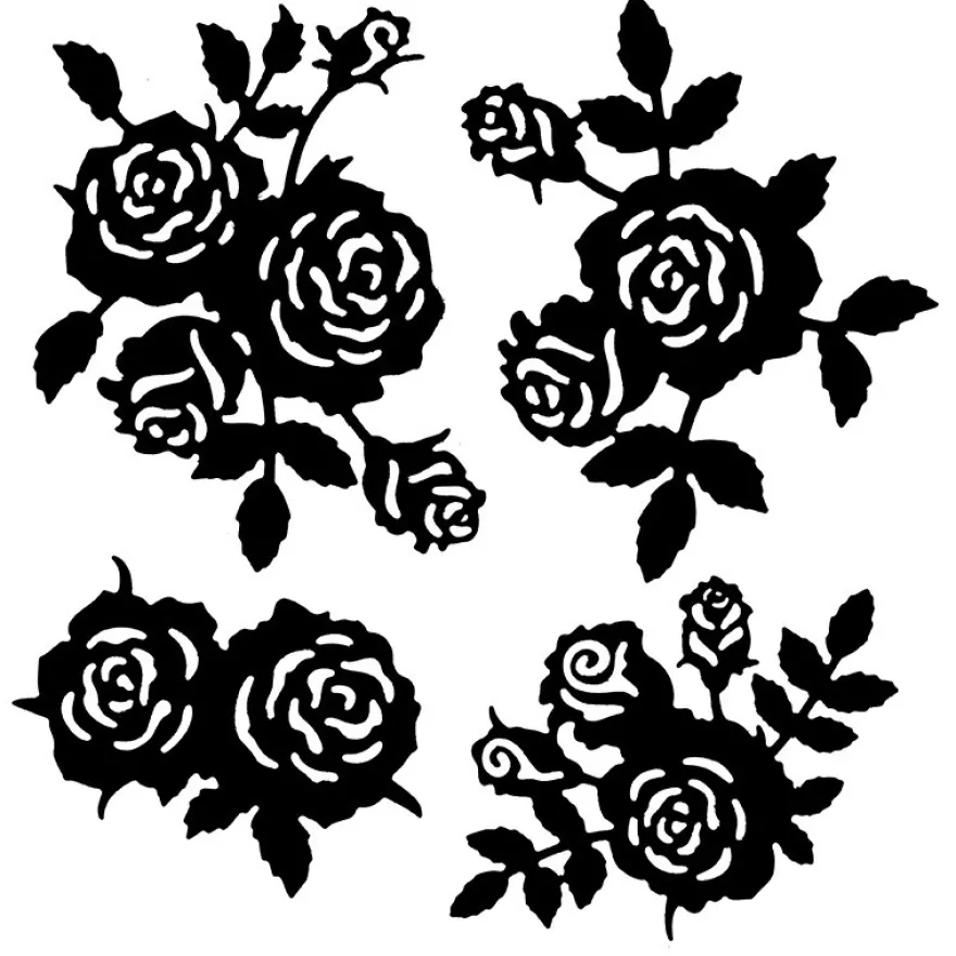 Stanzschablonen, Rosen, 4 Stück