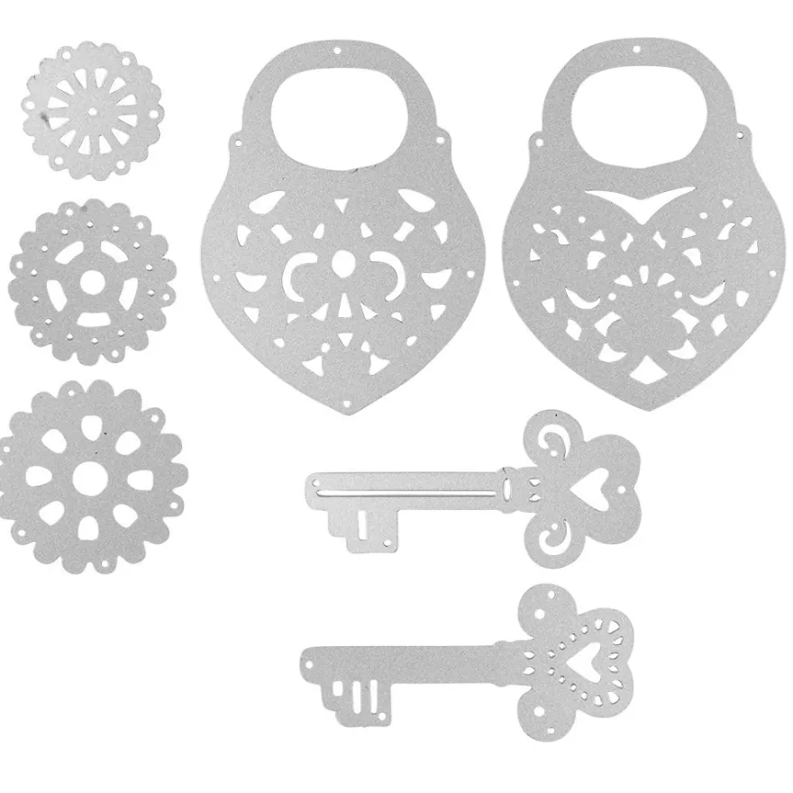 Stanzschablonen, Schlösser & Schlüssel, 7 Stück