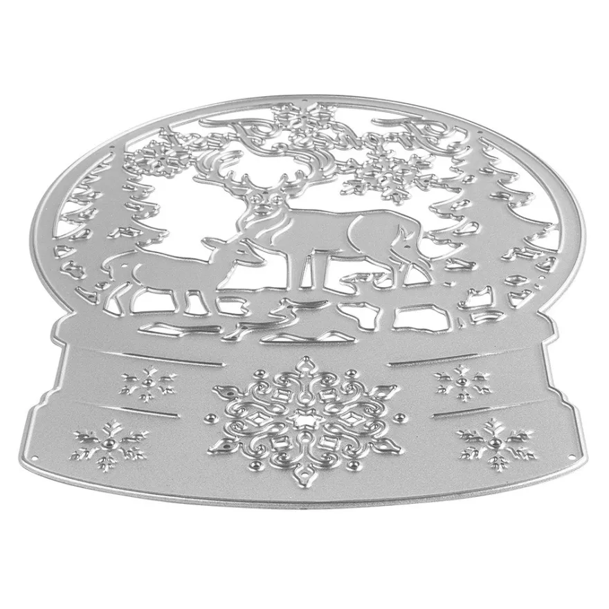 Stanzschablonen, Schneekugel, 4 Stück