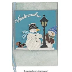 Stanzschablonen, Schneemann mit Laterne, 3 Stück