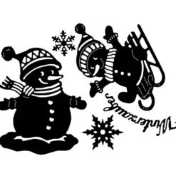Stanzschablonen, Schneemänner, 5 Stück
