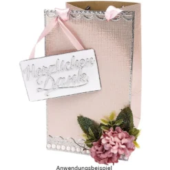 Stanzschablonen, Schriften, Danke, 2,2cm bis 8,5cm, 4 Stück