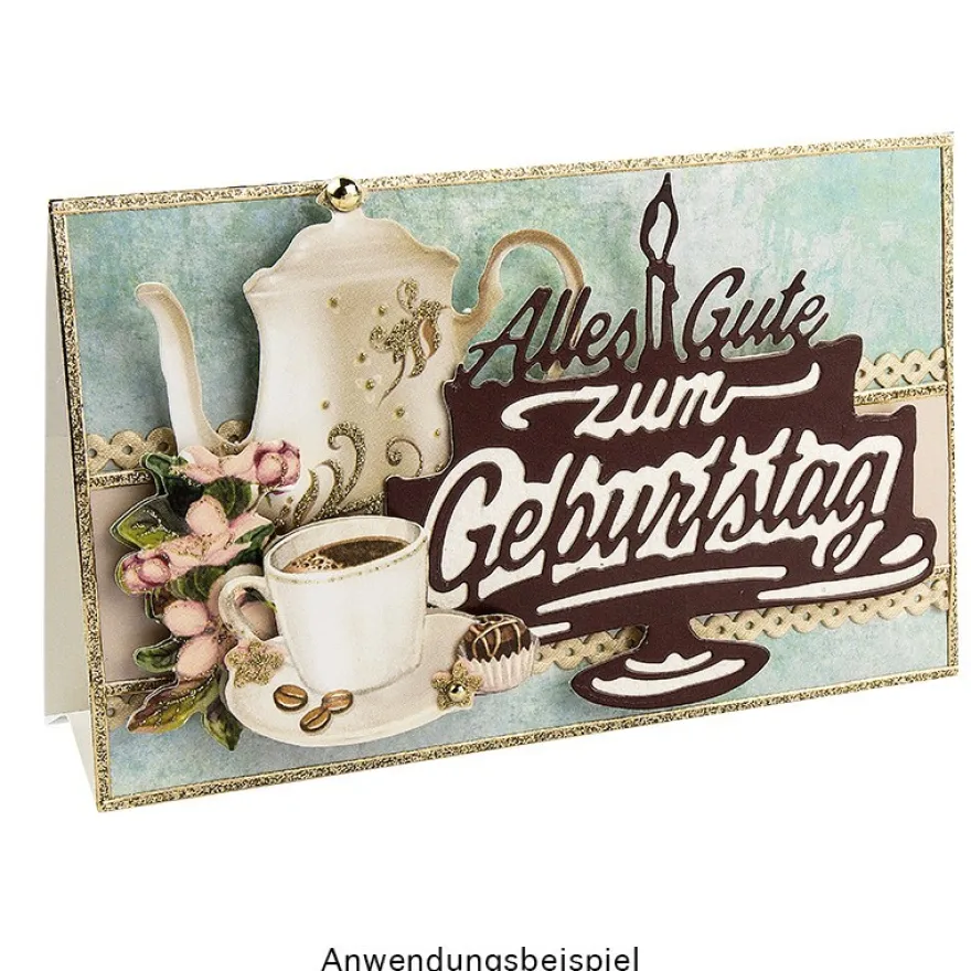 Stanzschablonen, Schriften, Geburtstagswünsche 2, 6,6cm, bis 9cm, 2 Stück