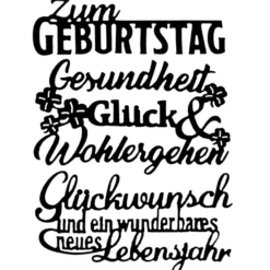 Stanzschablonen, Schriften, Geburtstagswünsche 7, 3 Stück