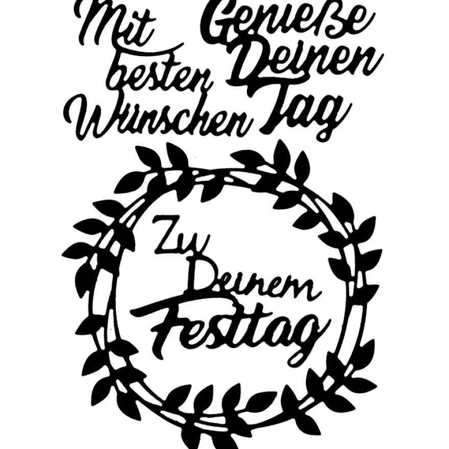 Stanzschablonen, Schriften, Geburtstagswünsche 5, 4 Stück