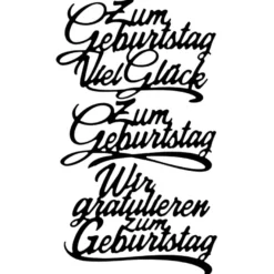 Stanzschablonen, Schriften, Geburtstagswünsche 10, 3 Stück