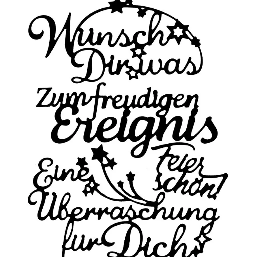 Stanzschablonen, Schriften, Glückwünsche 3, 4 Stück