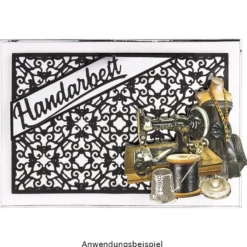 Stanzschablonen, Schriften, Handarbeit, 2,2cm bis 8,4cm, 3 Stück