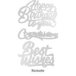 Stanzschablonen, Schriften, Happy Birthday, 3 Stück