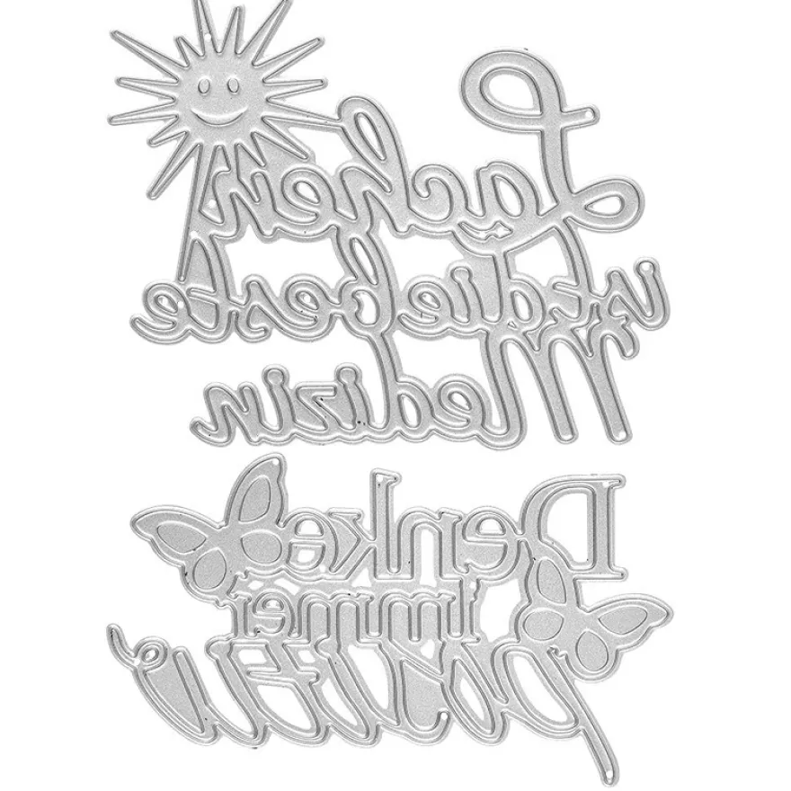 Stanzschablonen, Schriften, Motivation, 5,4cm bis 9,3cm, 2 Stück