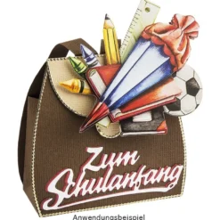 Stanzschablonen, Schriften, Zur Einschulung, 3,1cm bis 8,2cm, 4 Stück