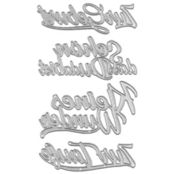 Stanzschablonen, Schriften, Zur Geburt, 3cm bis 8,2cm, 4 Stück