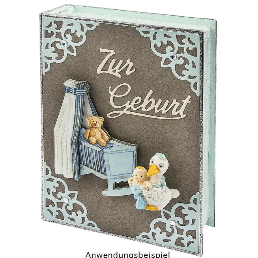Stanzschablonen, Schriften, Zur Geburt, 3cm bis 8,2cm, 4 Stück