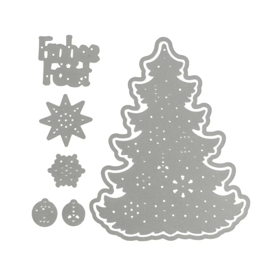 Stanzschablonen, Tannenbaum & Frohes Fest, 7 Stück