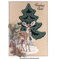 Stanzschablonen, Tannenbaum & Fröhliche Weihnachten, 10 Stück