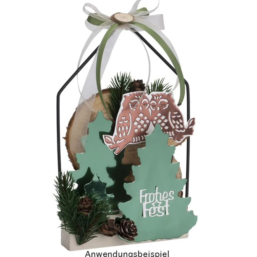 Stanzschablonen, Vögel & Frohes Fest, 4 Stück