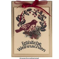 Stanzschablonen, Vögel & Frohes Fest, 4 Stück