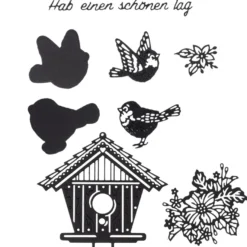 Stanzschablonen, Vogelhaus, 11 Stück