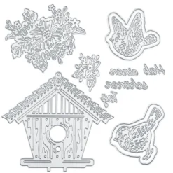 Stanzschablonen, Vogelhaus, 11 Stück