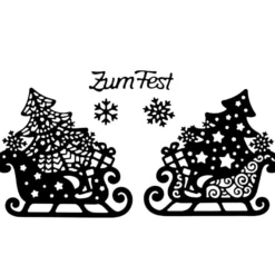 Stanzschablonen, Weihnachtsschlitten, 5 Stück