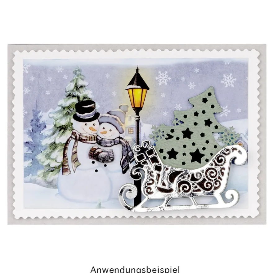 Stanzschablonen, Weihnachtsschlitten, 5 Stück