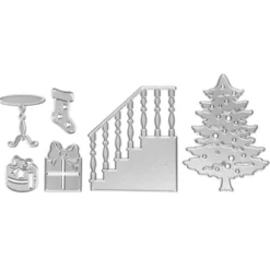 Stanzschablonen, Weihnachtsbaum & Treppe, 6 Stück