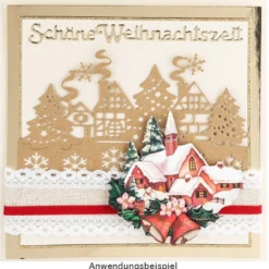 Stanzschablonen, Winterdorf, 5 Stück