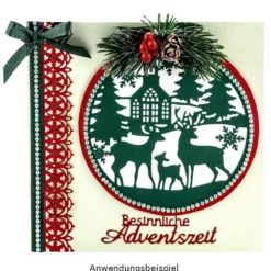 Stanzschablonen, Winterszene 2, 4 Stück