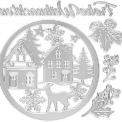 Stanzschablonen, Winterszene 1, 5 Stück