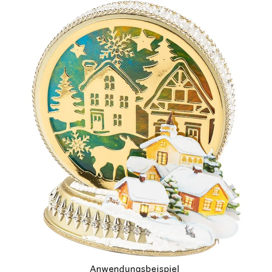 Stanzschablonen, Winterszene 1, 5 Stück