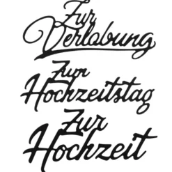 Stanzschablonen, Wünsche & Gratulationen 1, 3,2cm bis 8,1cm, 3 Stück