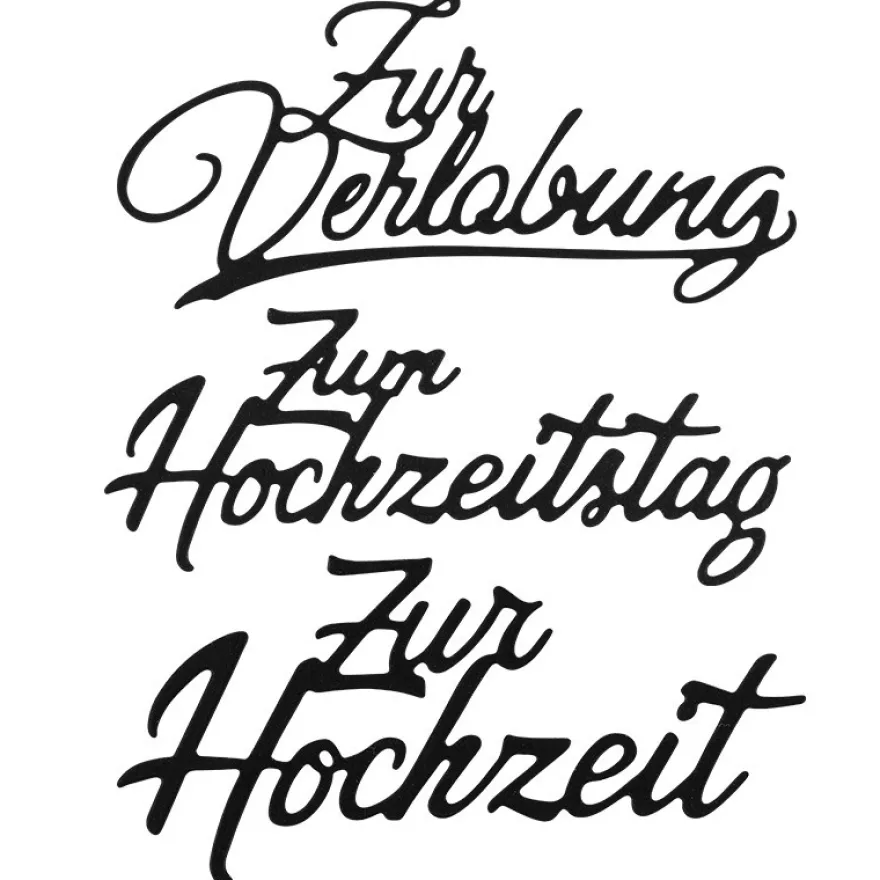Stanzschablonen, Wünsche & Gratulationen 1, 3,2cm bis 8,1cm, 3 Stück