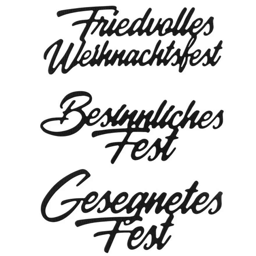 Stanzschablonen, Wünsche & Gratulationen 6, 3,1cm bis 8,1cm, 3 Stück